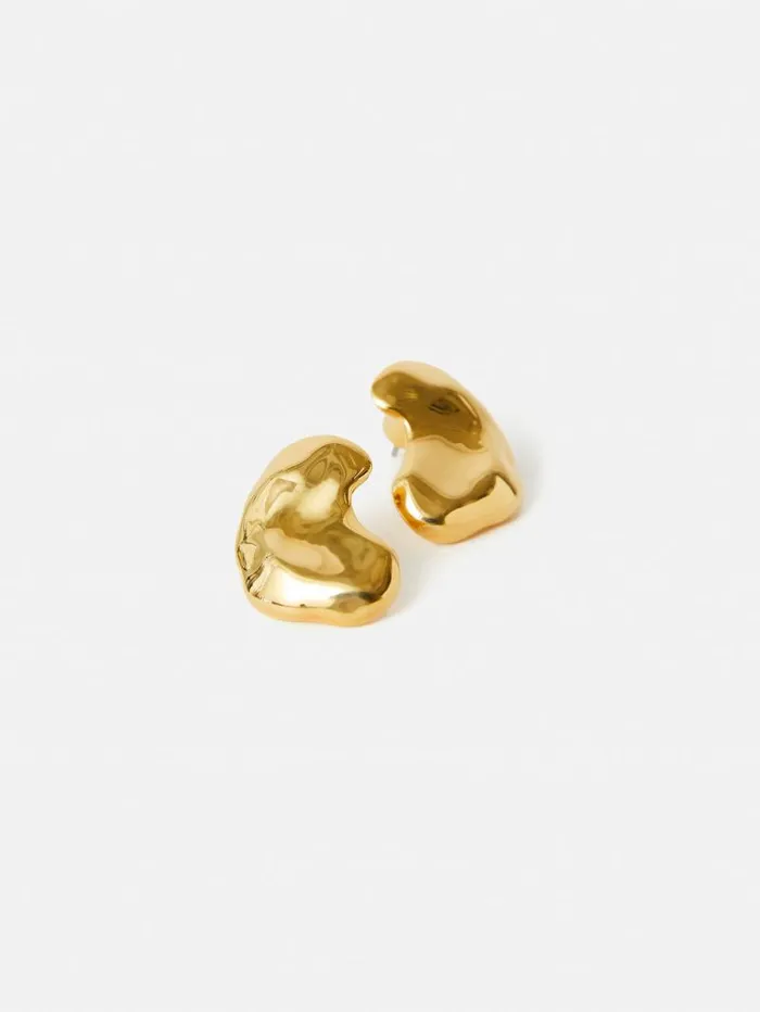 Molten Stud Earring Gold Women Jigsaw Party