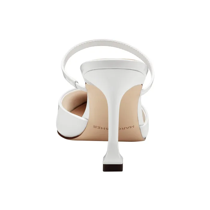 Mules and Slides Marc Fisher Women Hadais Heeled Mule White Patent