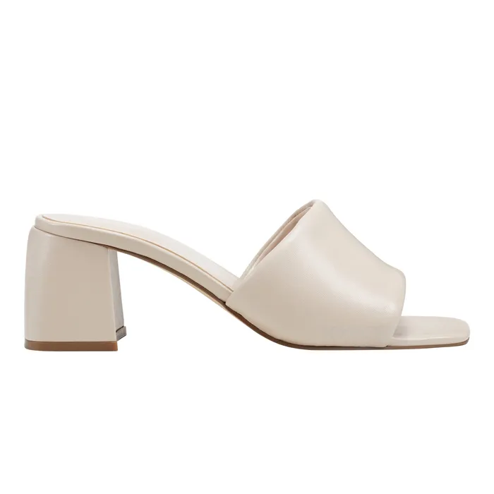 Mules and Slides Marc Fisher Women Nombra Block Heel Slide Sandal Light Natural