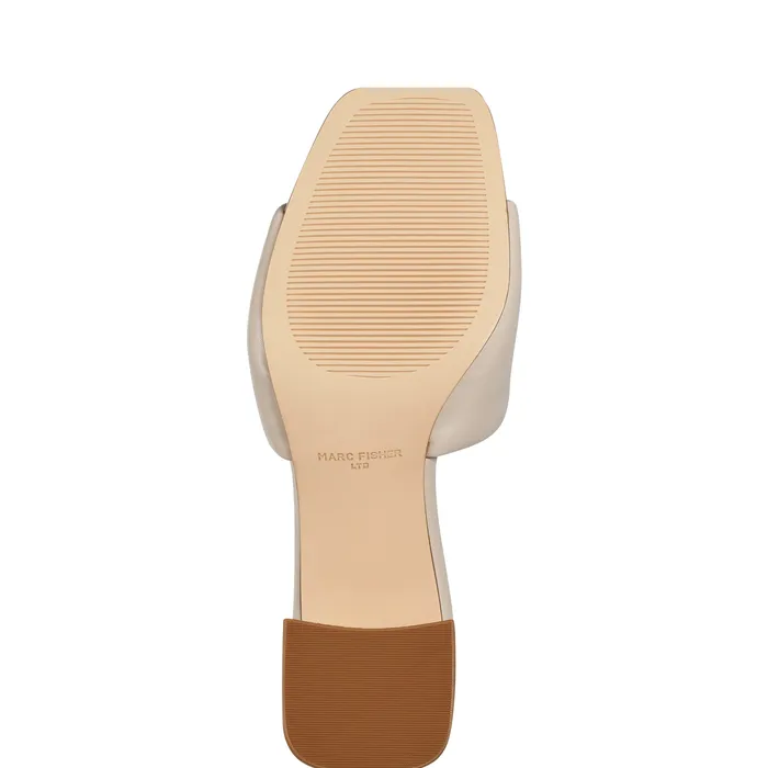 Mules and Slides Marc Fisher Women Nombra Block Heel Slide Sandal Light Natural