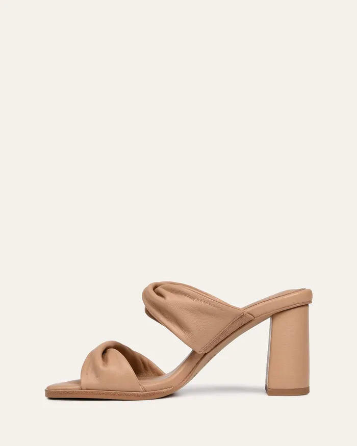 MULES Caylie high heel sandals beige leather jomercer Women MULES Caylie high heel sandals beige leather jomercer Women