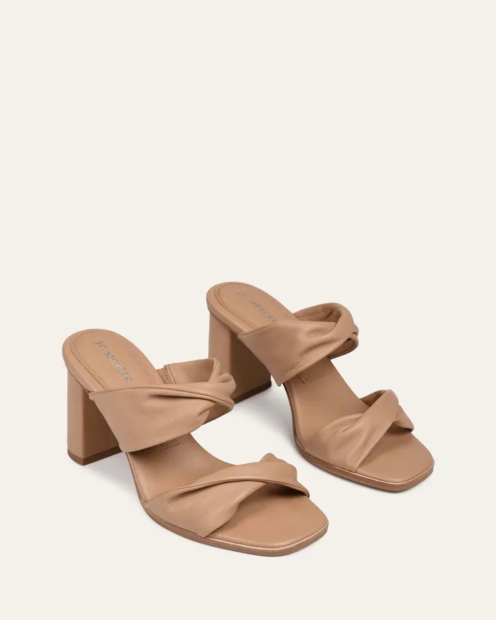 MULES Caylie high heel sandals beige leather jomercer Women MULES Caylie high heel sandals beige leather jomercer Women