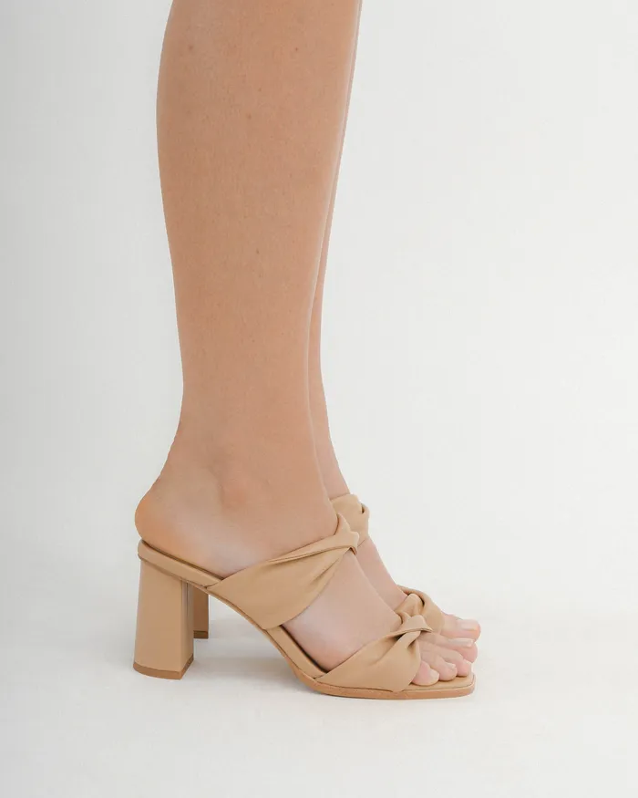 MULES Caylie high heel sandals beige leather jomercer Women MULES Caylie high heel sandals beige leather jomercer Women