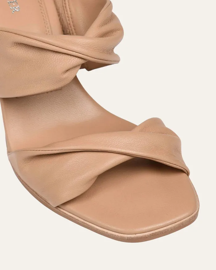 MULES Caylie high heel sandals beige leather jomercer Women MULES Caylie high heel sandals beige leather jomercer Women