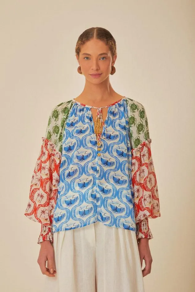 Multicolor Summer Mix Blouse Women FARM Rio Blouses