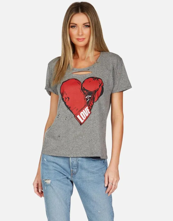 Myra Love Boxing Heather Grey Women Lauren Moshi Short Sleeve