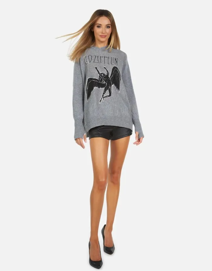 Namiko Led Zeppelin Outline Charcoal Women Lauren Moshi Sweaters and Knits