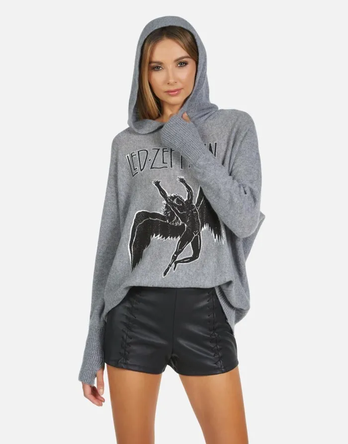 Namiko Led Zeppelin Outline Charcoal Women Lauren Moshi Sweaters and Knits
