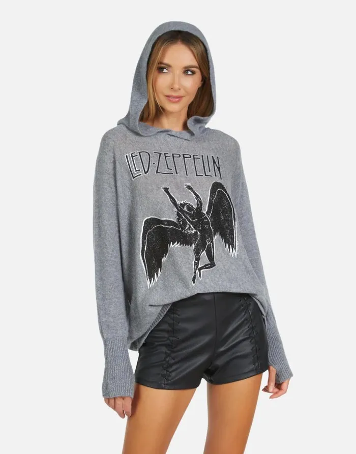 Namiko Led Zeppelin Outline Charcoal Women Lauren Moshi Sweaters and Knits