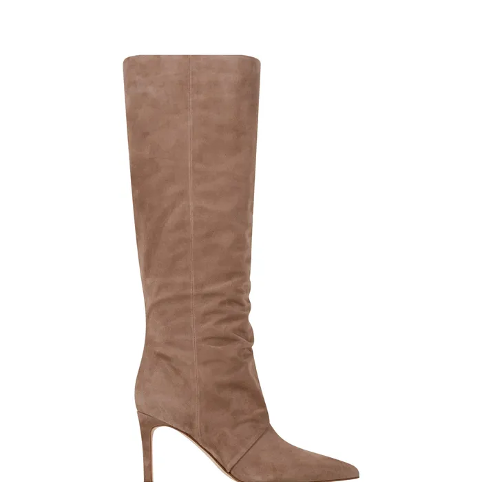 Narysa Dress Boot Natural Suede Boots and Booties Marc Fisher Women