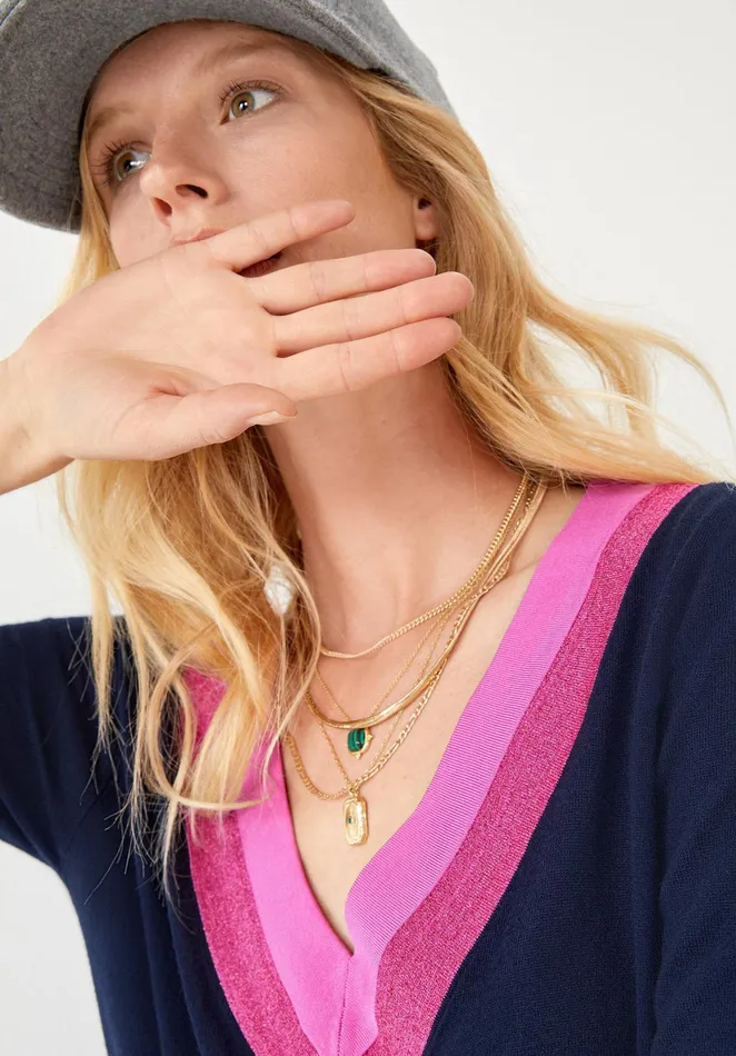 Necklaces Women Hush Lucille Malachite Necklace Gold