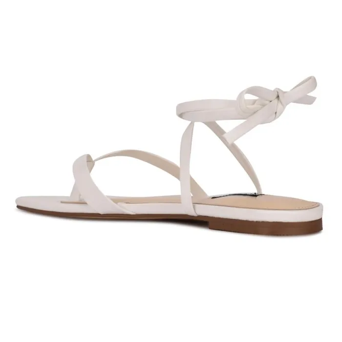 News Ankle Wrap Flat Sandals White Women Nine West Sandals News Ankle Wrap Flat Sandals White Women Nine West Sandals
