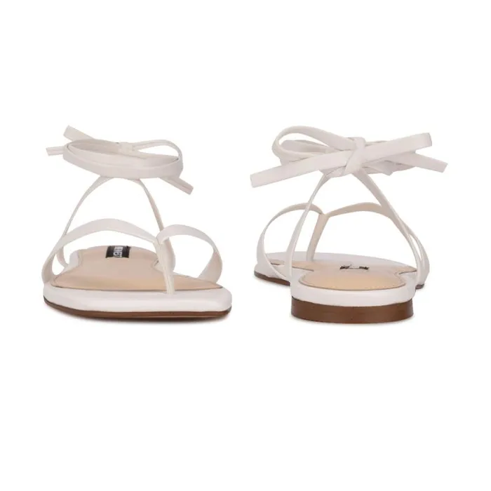 News Ankle Wrap Flat Sandals White Women Nine West Sandals News Ankle Wrap Flat Sandals White Women Nine West Sandals