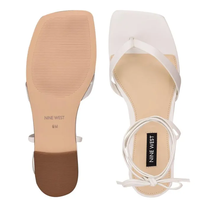 News Ankle Wrap Flat Sandals White Women Nine West Sandals News Ankle Wrap Flat Sandals White Women Nine West Sandals