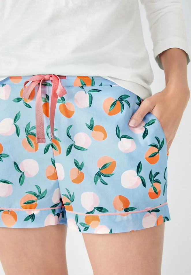 Nightwear Women Hush Isla Printed Pyjama Shorts Apricots Blueorange