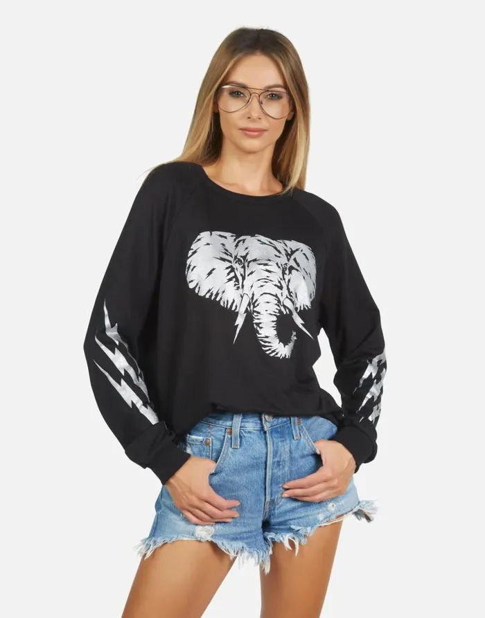 Noleta Electric Elephant Black Women Lauren Moshi Long Sleeve