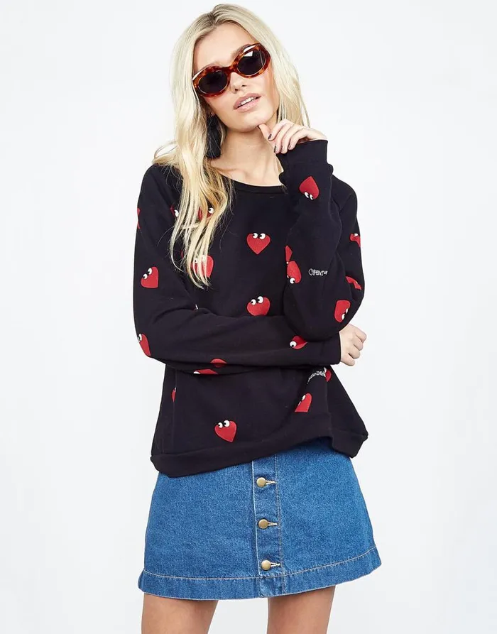 Noleta Mini Heartface Black Women Lauren Moshi Long Sleeve