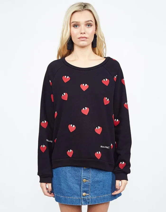 Noleta Mini Heartface Black Women Lauren Moshi Long Sleeve
