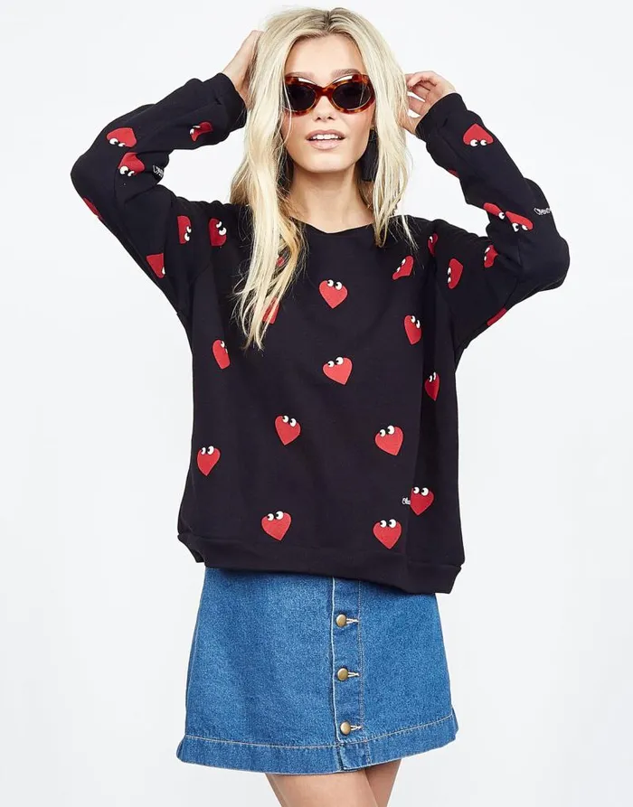 Noleta Mini Heartface Black Women Lauren Moshi Long Sleeve
