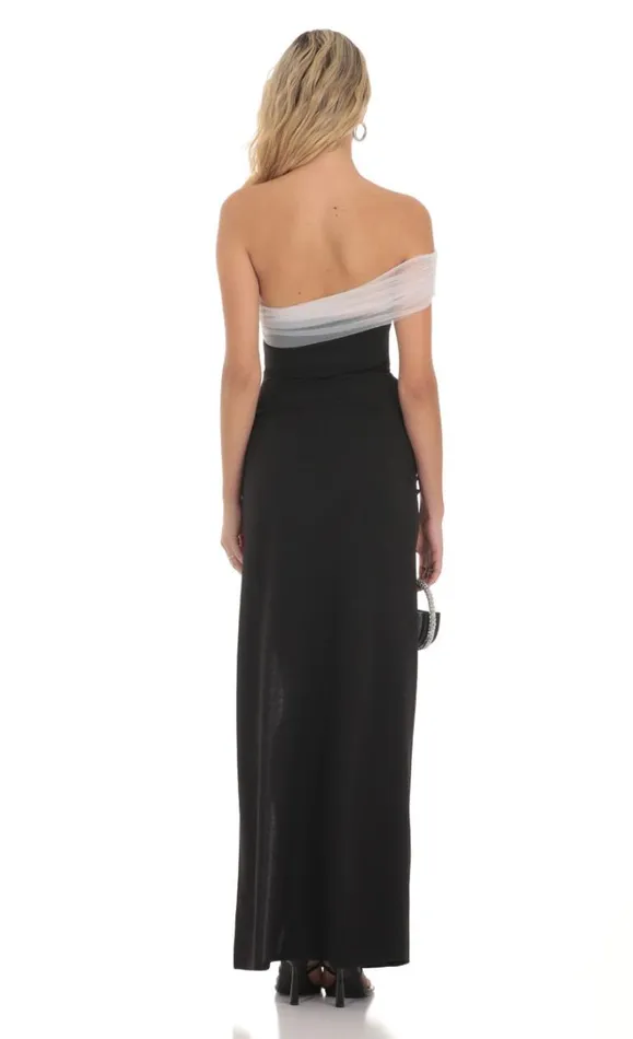 Off Shoulder Tulle Sleeve Maxi Dress Black Women LUCY IN THE SKY Maxi Dresses Off Shoulder Tulle Sleeve Maxi Dress Black Women LUCY IN THE SKY Maxi Dresses