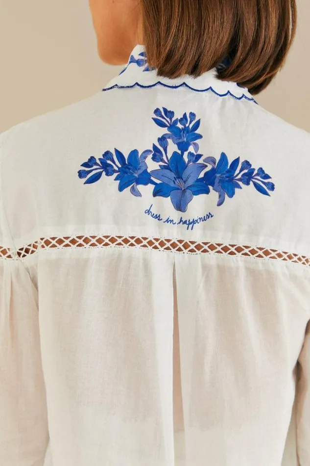 OffWhite Blue Yard Blouse Women FARM Rio Blouses