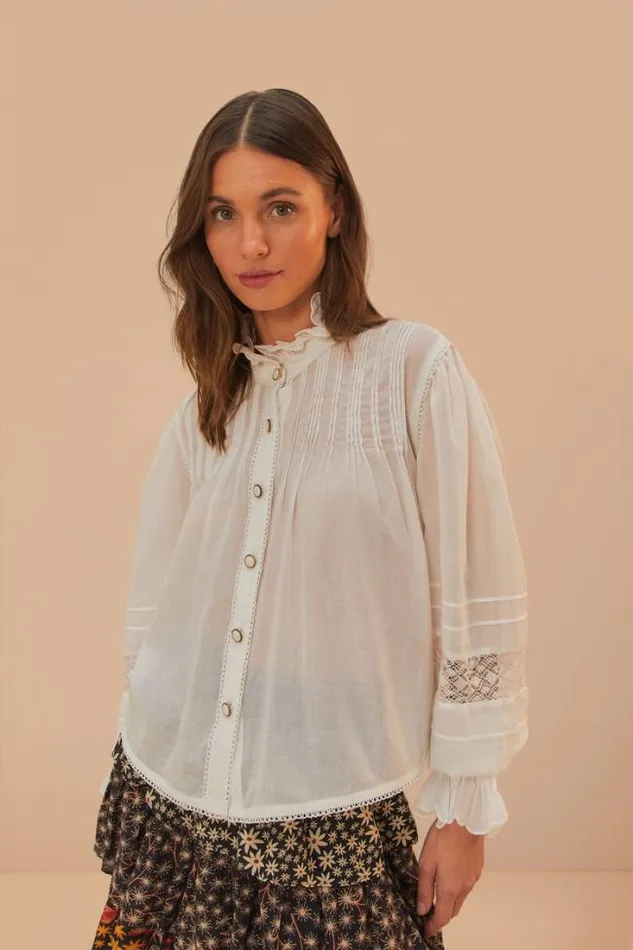 OffWhite Long Sleeve Blouse Women FARM Rio Blouses