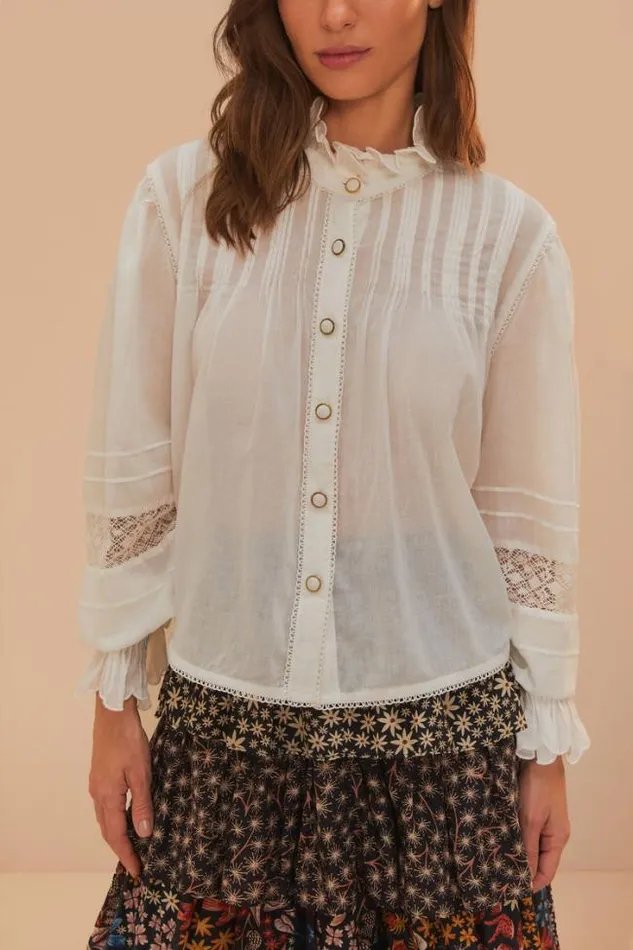 OffWhite Long Sleeve Blouse Women FARM Rio Blouses