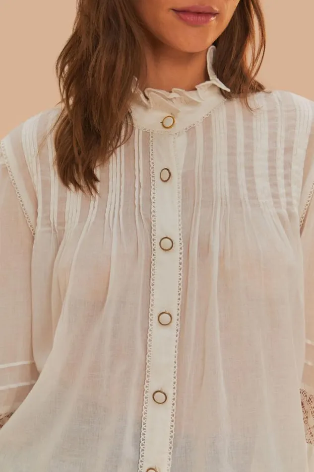 OffWhite Long Sleeve Blouse Women FARM Rio Blouses