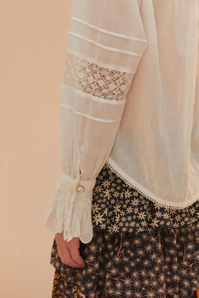 OffWhite Long Sleeve Blouse Women FARM Rio Blouses