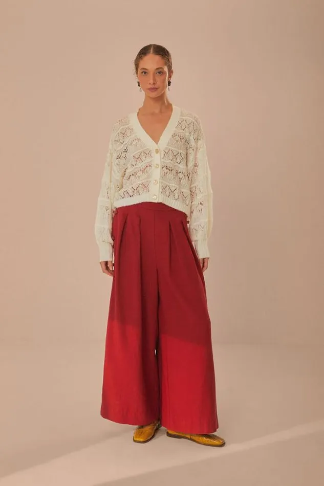 OffWhite Textured Knit Cardigan Women FARM Rio Cardigans