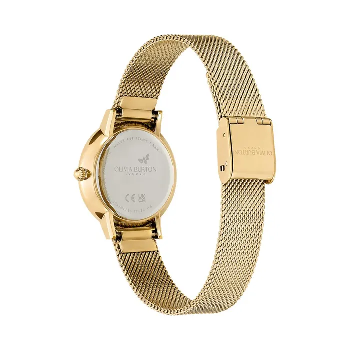 Olivia Burton Bee Watches Women 28mm Bee Ultra Slim Gold Mesh Watch
