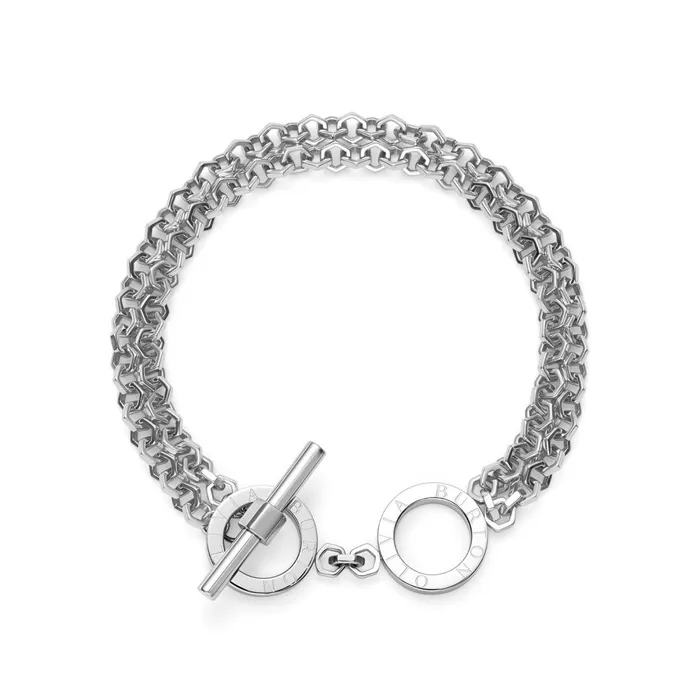 Olivia Burton Bracelets Women Honeycomb Toggle Silver Tone Bracelet