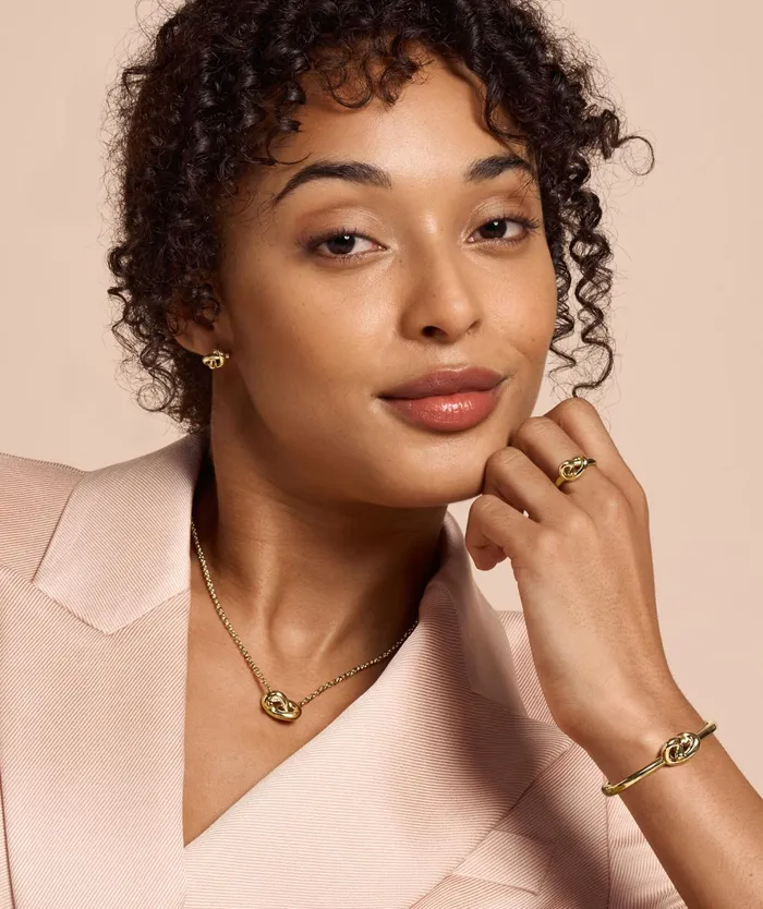 Olivia Burton Bracelets Women Lovers Knot Gold Plated Bangle