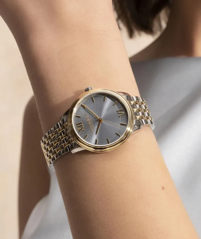 Olivia Burton Classic Watches Women 32mm Swirl Chalk Blue and Two Tone Bracelet Watch