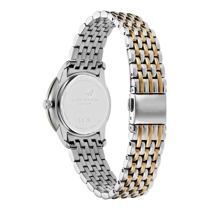 Olivia Burton Classic Watches Women 32mm Swirl Chalk Blue and Two Tone Bracelet Watch