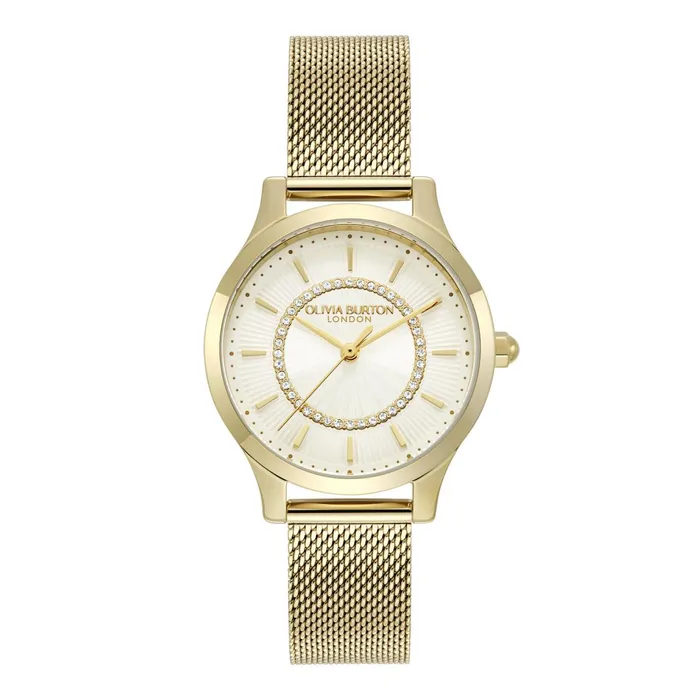 Olivia Burton Classic Watches Women 36mm Wonderlust Ivory and Gold Mesh Watch