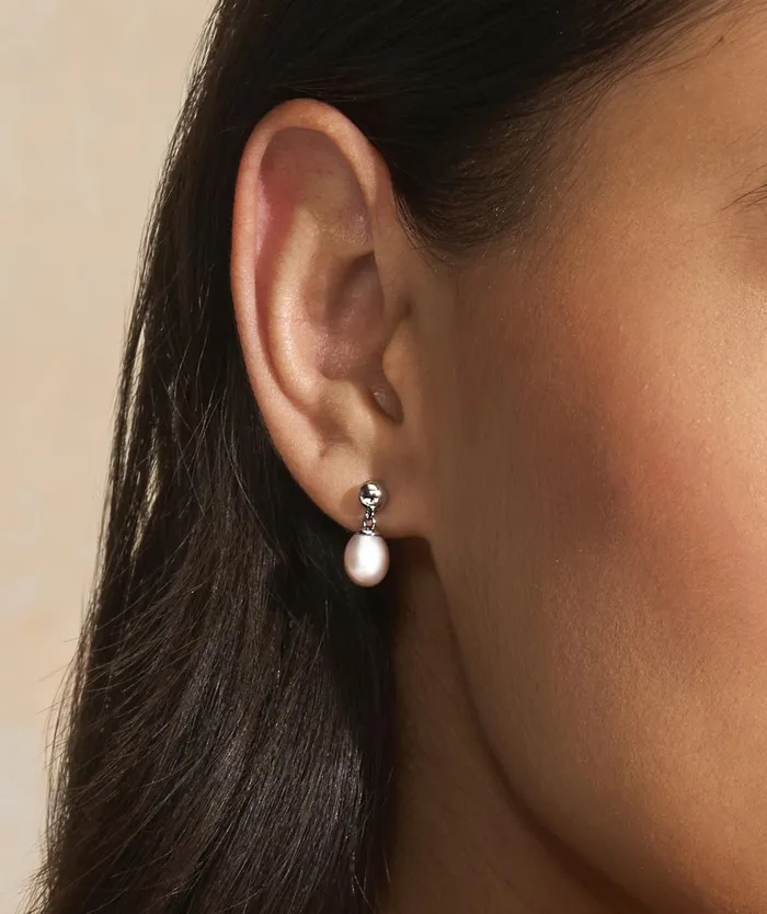 Olivia Burton Earrings Women By The Sea Pearl Silver Tone Drop Earrings