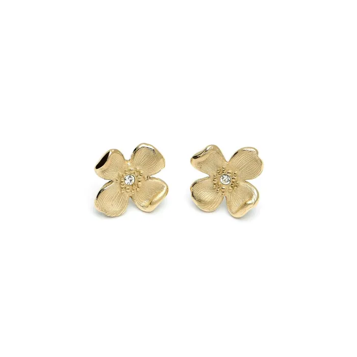 Olivia Burton Earrings Women Dogwood Flower Gold Stud Earrings
