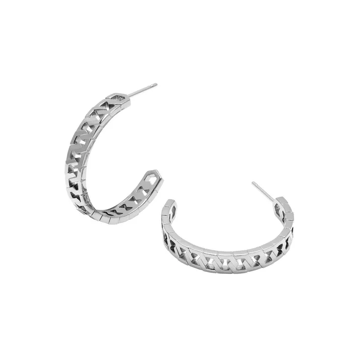 Olivia Burton Earrings Women Honeycomb Silver Link Hoop Earrings