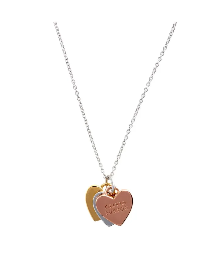Olivia Burton Necklaces Women Tri Tone Heart Necklace