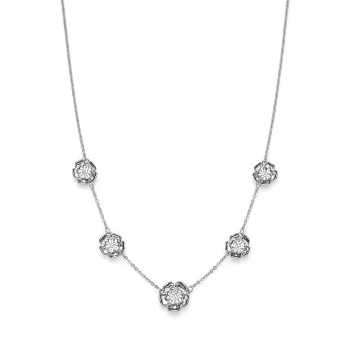 Olivia Burton Necklaces Women Tudor Rose Silver Tone Multi Station Necklace