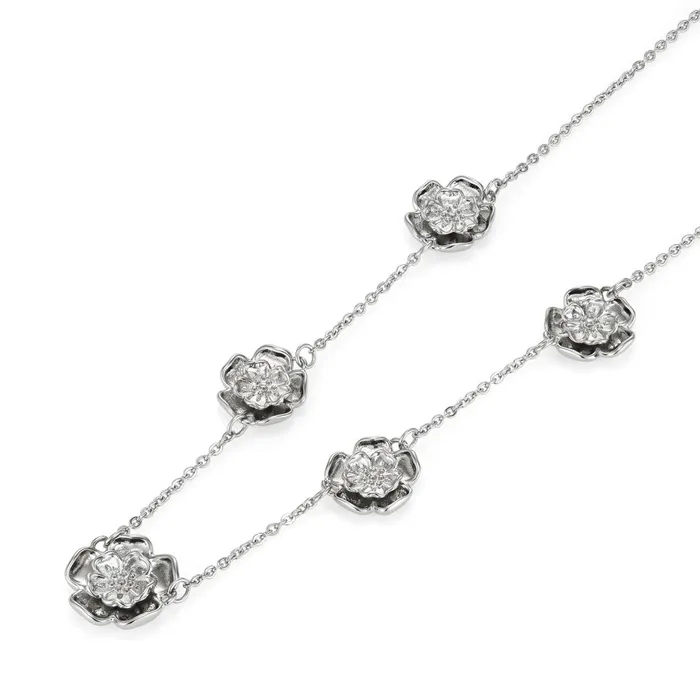 Olivia Burton Necklaces Women Tudor Rose Silver Tone Multi Station Necklace