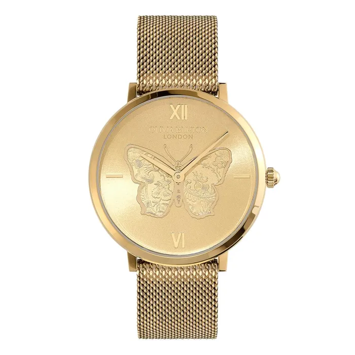 Olivia Burton Signature Watches Women 35mm Butterfly Ultra Slim Gold Mesh Watch