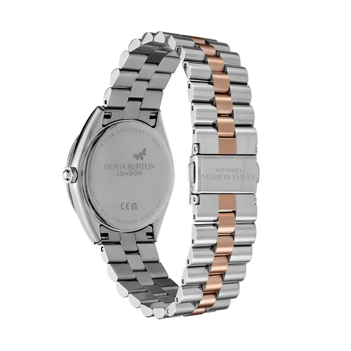 Olivia Burton Sports Luxe Watches Women 34mm Bejewelled Silver and Two Tone Bracelet Watch