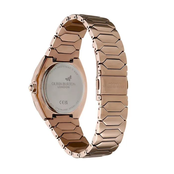 Olivia Burton Sports Luxe Watches Women 36mm Lustre MultiFunction White and Rose Gold Bracelet Watch