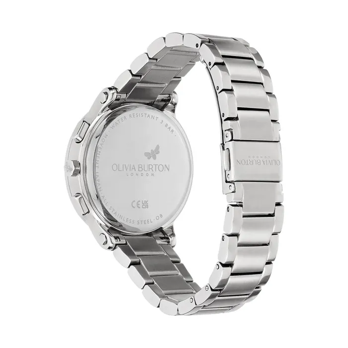Olivia Burton Sports Luxe Watches Women 38mm MultiFunction Blue and Silver Bracelet Watch