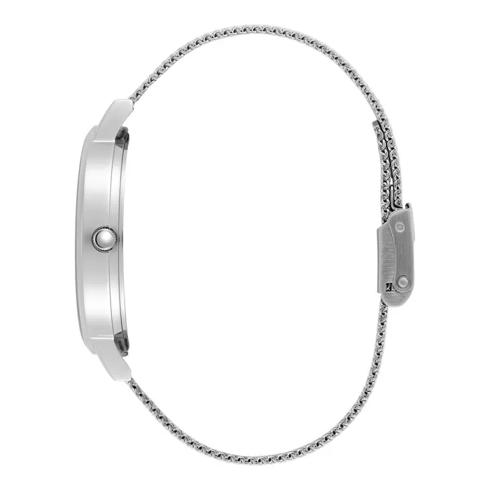 Olivia Burton White Dial Watches Women 38mm White and Silver Mesh Watch