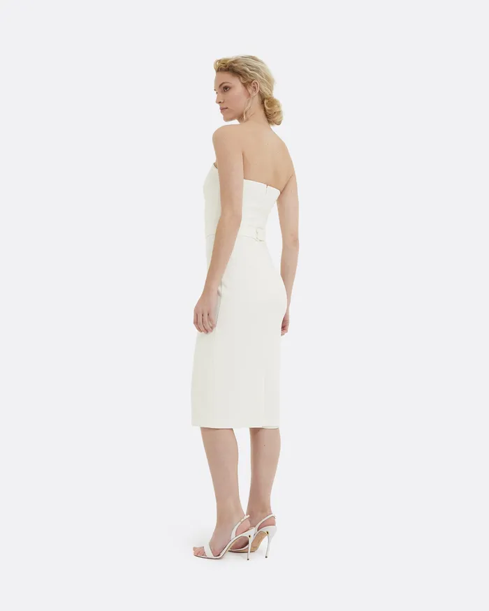 Oralie Midi Dress Ivory Women Bridal Safiyaa