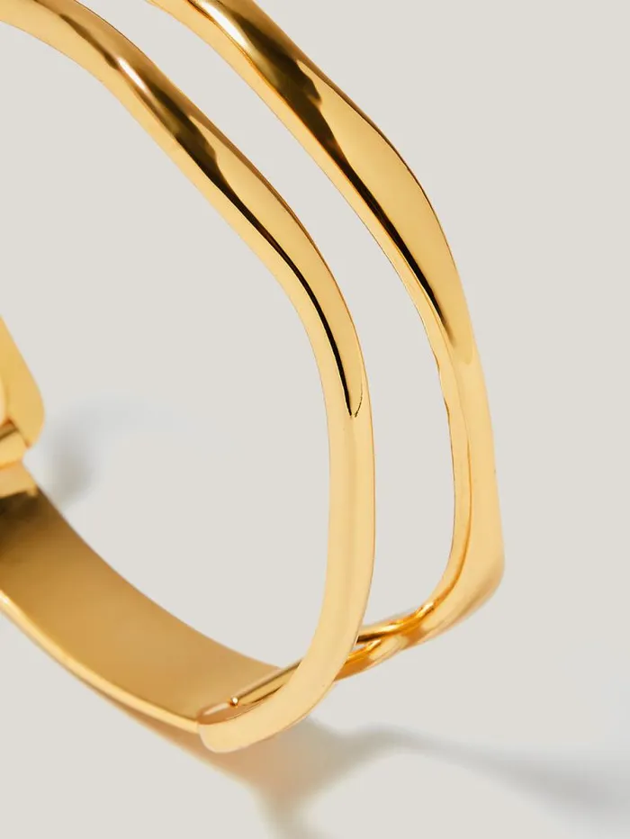 Organic Wave Bangle Gold Women Jigsaw Jewellery