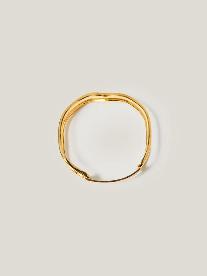 Organic Wave Bangle Gold Women Jigsaw Jewellery